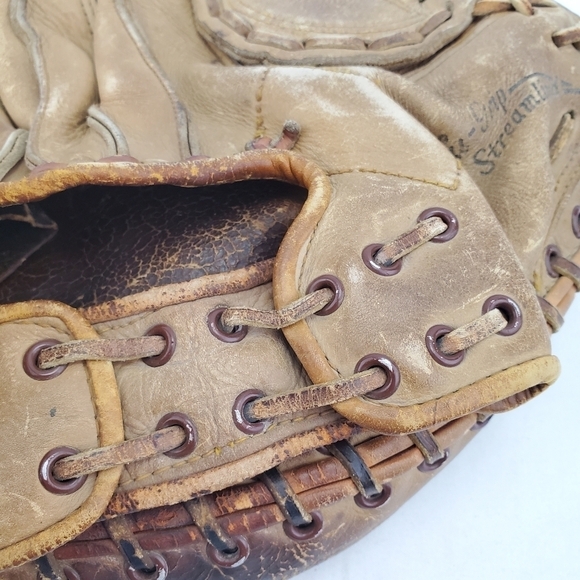 RAWLINGS Catcher Mitt Walker Cooper 10.5” RHT Leather Baseball Glove VTG 50s 60s - Picture 10 of 16